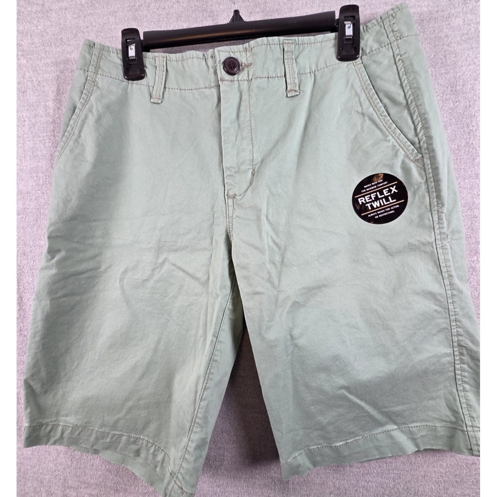 Aeropostale Reflex Twill Chino Shorts Size 31 Green Action Comfort Stretch NEW